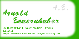 arnold bauernhuber business card